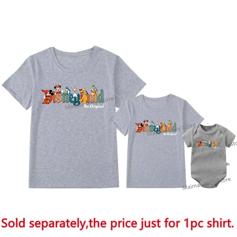 New Disneyland The Original Mickey and Friends Print T-shirts Funny Disney Trip Family Matching Shirts Vintage Disneyworld Tees