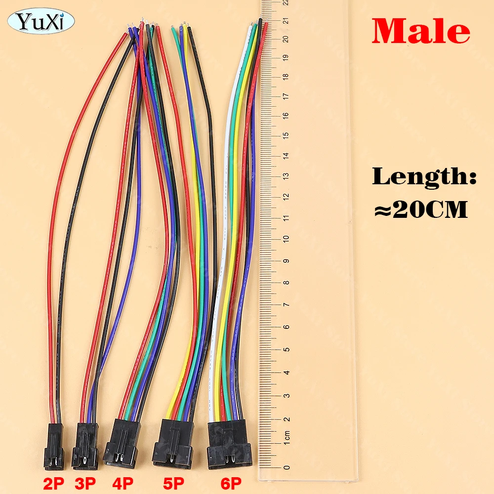 3-50Pcs LED Strip JST SM Connector Male or Female Adapter Plug JST Connector Terminal 2/3/4/5/6 Pin With Wire for Light Strips