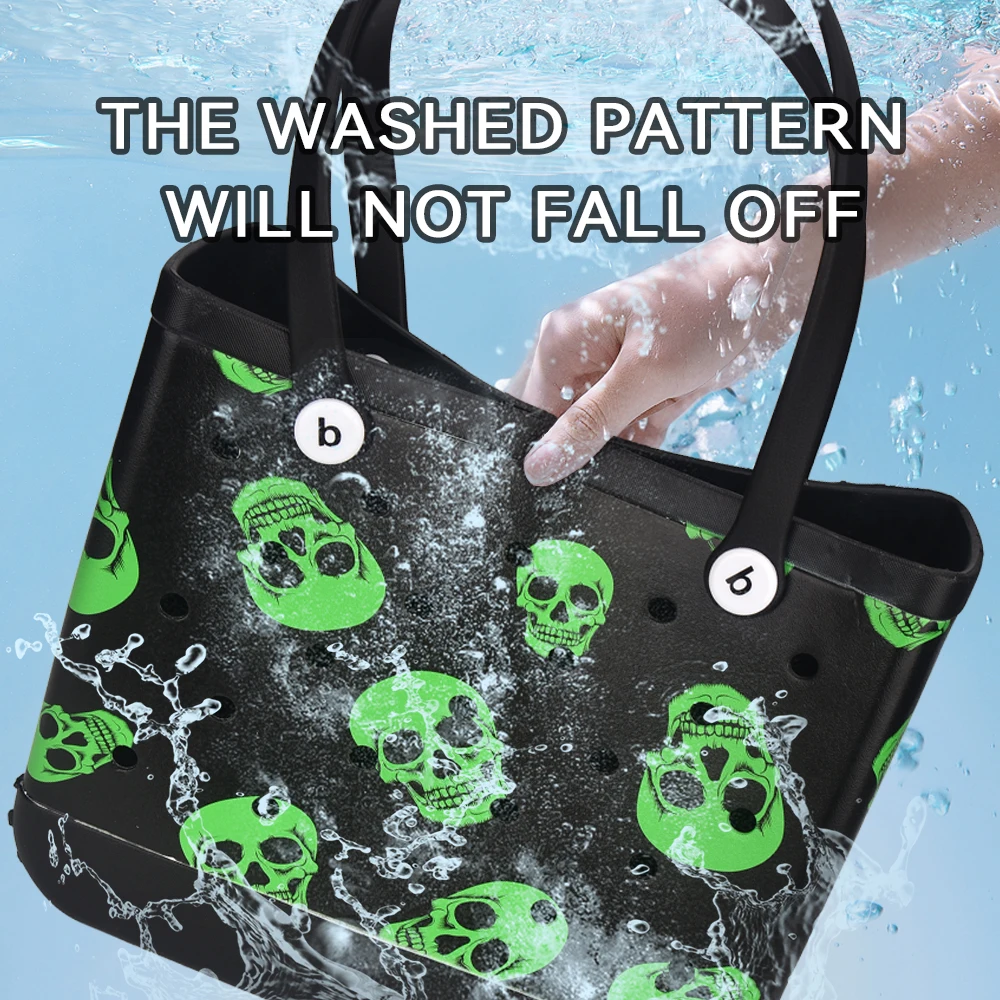 1pc Ghosts Skeletons Sport Rubber Bag: Comfortable Capacity, Lightweight, Waterproof Shoulder EVA Halloween Pattern Bag