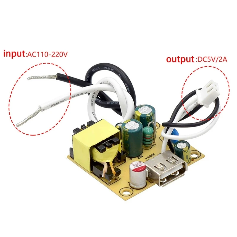 Verbeterde AC110 220V naar 5V2A Spanningen Converter Voeding Board Adapter USB Uitgang voor Elektronische Apparaten Duurzaam