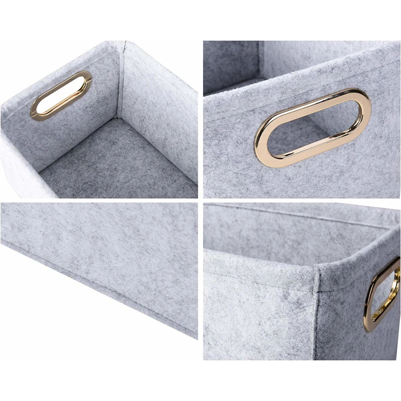 Collapsible Storage Bins Foldable Felt Storage Basket Organizer For Clothes Home Sundries