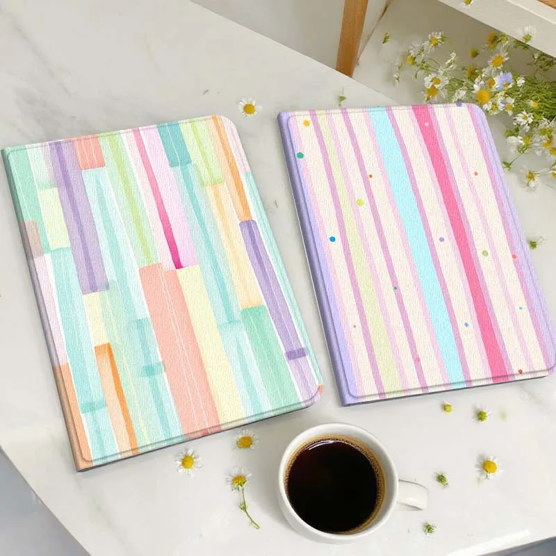 

Colorful Vertical Stripes Pattern Tablet Case For Huawei Honor MatePad MediaPad Air 5 6 7 11 V6 V7 V8 V9 X9 X8 T10 T10s C5e T5