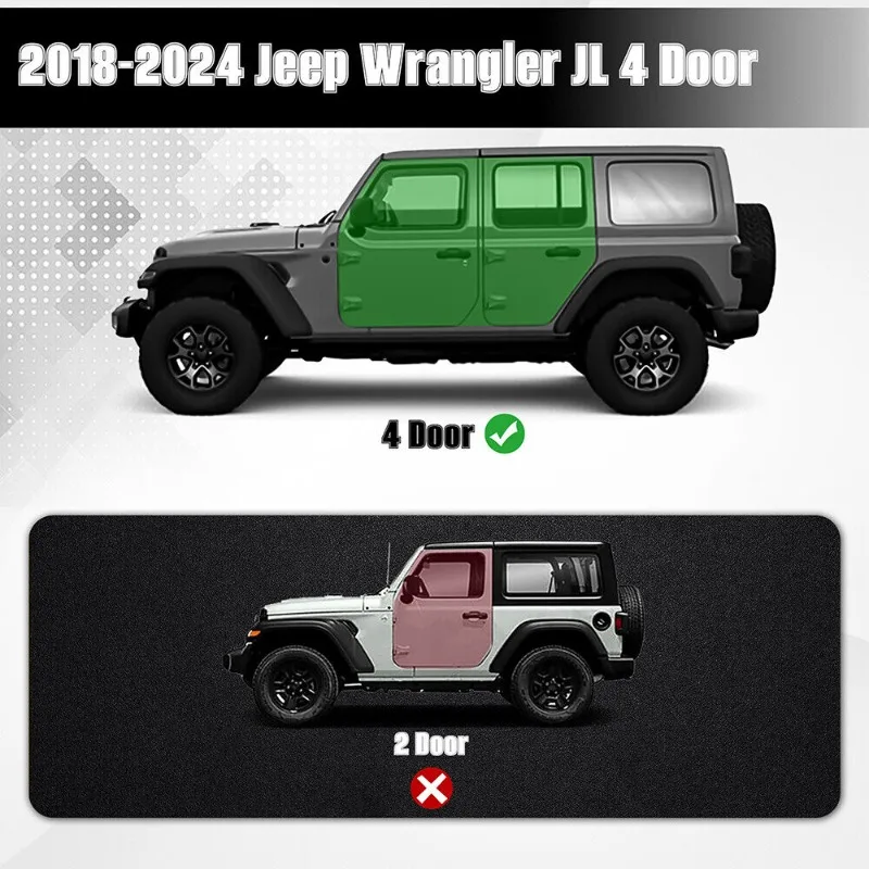 US Bolt-on Running Boards for 18-24 Jeep Wrangler JL 4 Door Nerf Bar Side Steps