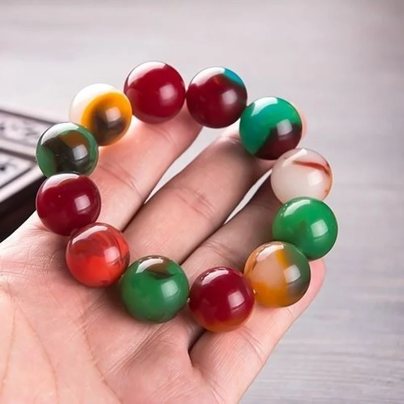 

Xinjiang Gobi and Hetian Colored Jade Single Ring Simple Joker Bracelets for Men and Women