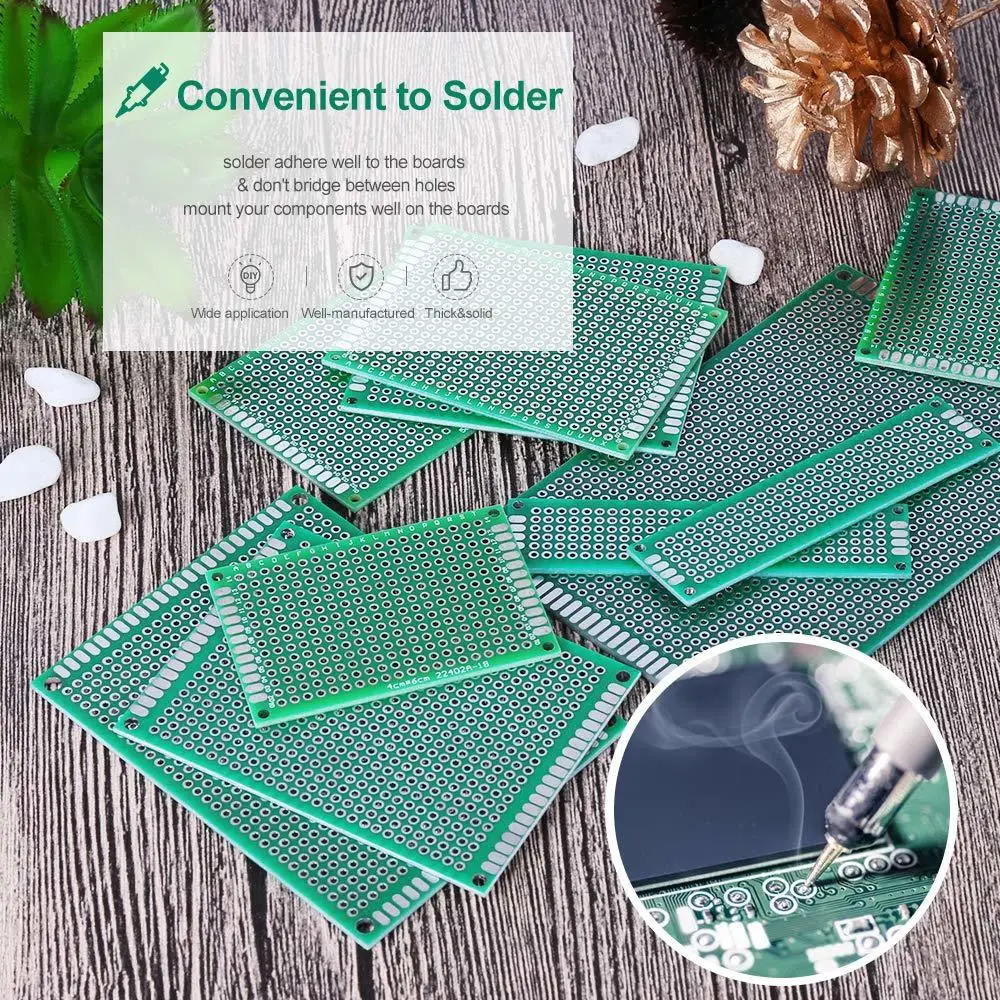 32 stücke PCB Prototyp Platine Protoboard Universal Stripboard Prototyping 2X8 3X7 4X6 5X7 6X8 7X9 Mixed Doppel Bord