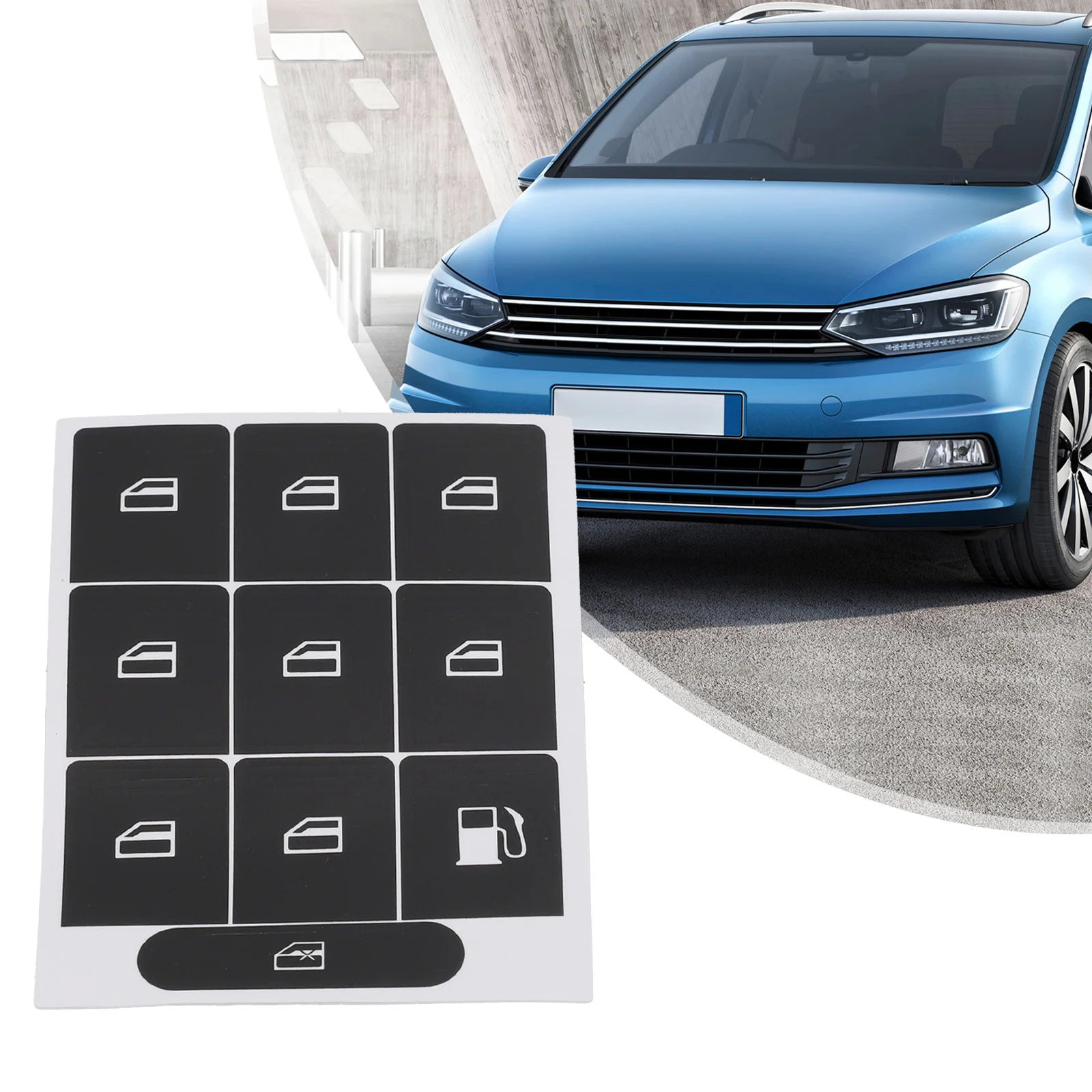 1PC Car Window Lifter Stickers Car Interior Button Sticker Decals Car Lifter Switch Repair Decoration For GOLF MK5 For PASSAT B6