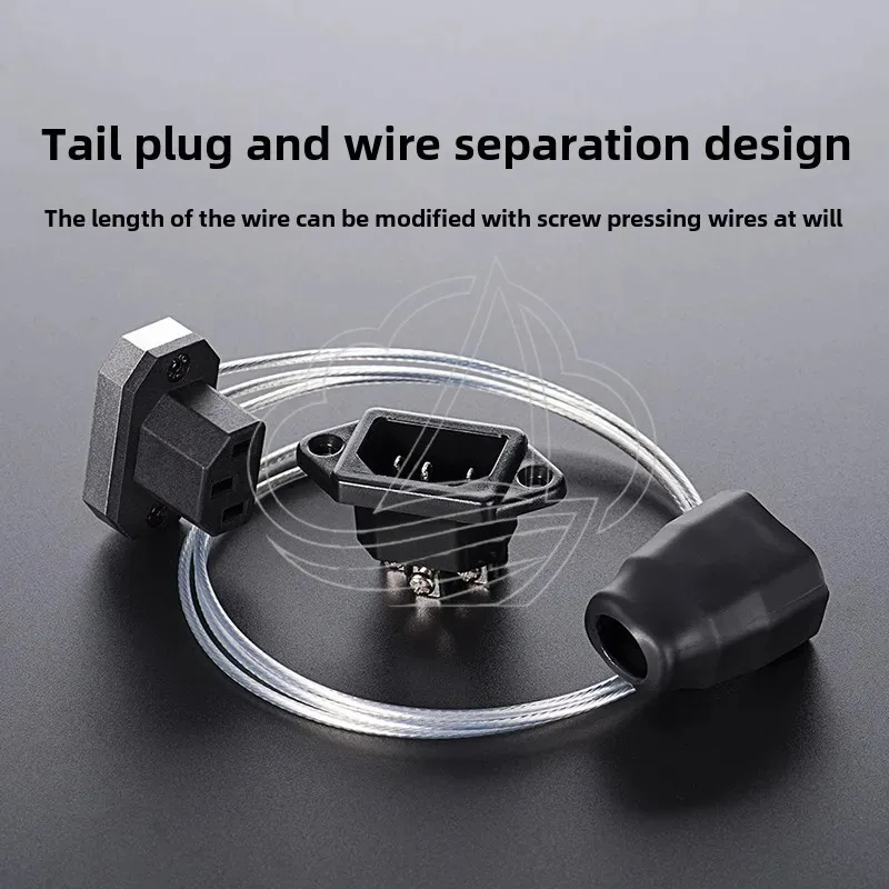 Ultra-Thin 90° Elbow Power Extension Cord C13 to C14 Adapter 3-Port Male to Female Plug for Computer