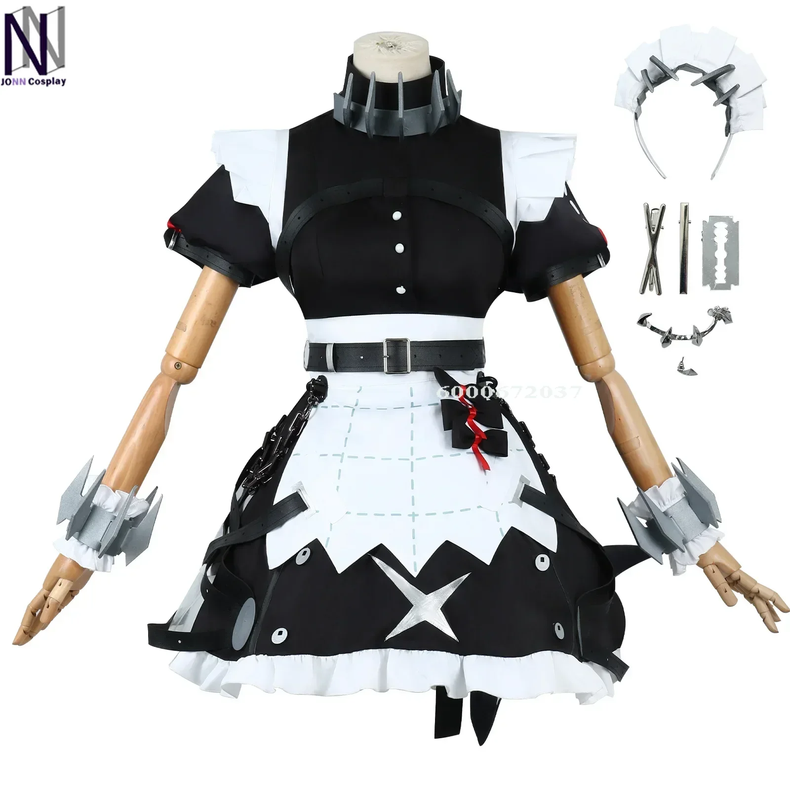 Zenless Zone Zero Game Ellen Joe Cosplay Costume Maid Dress Black Uniform Tail Prop Full Set Outfit Halloween Party for Women