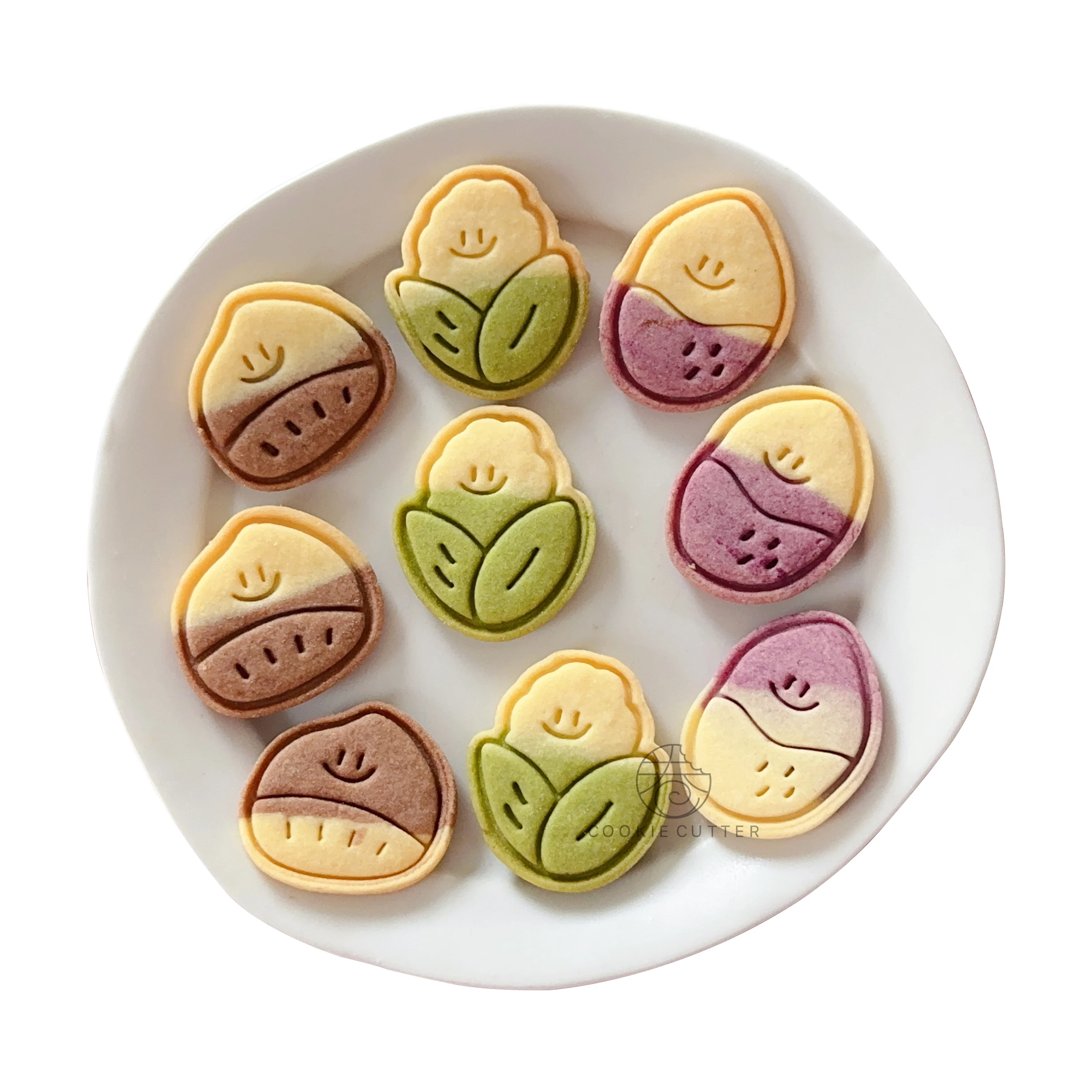 Vegetable Cookie Cutter Mould Cartoon Chestnut Purple Potato Corn Shaped Biscuit Embossing Mold Fondant Cake Decorating Tools