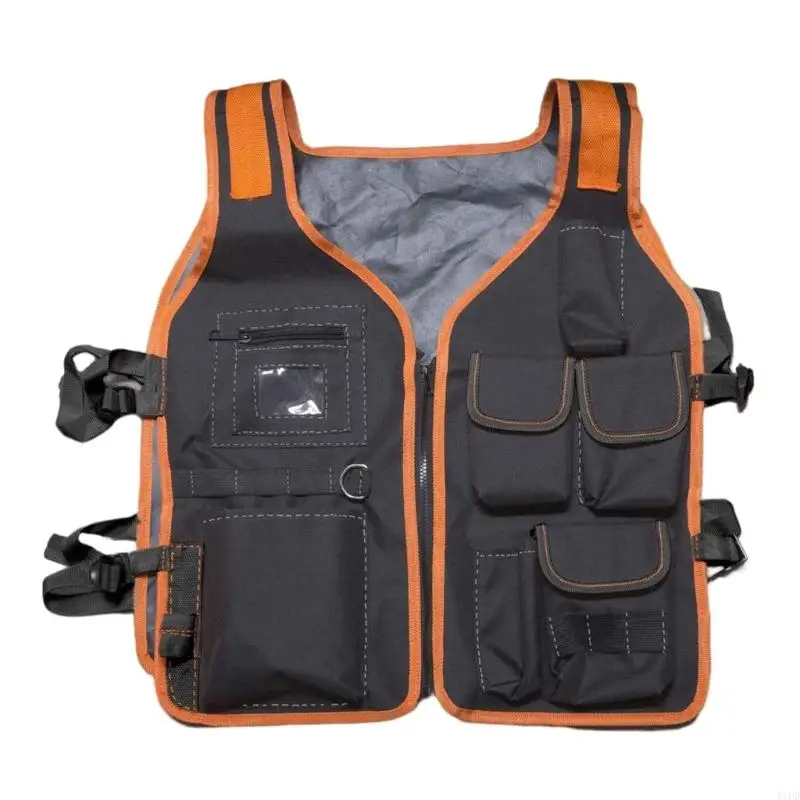 4XFD Sturdy and Practical Work Vest Tool Vest Multi Pockets Ergonomic Design