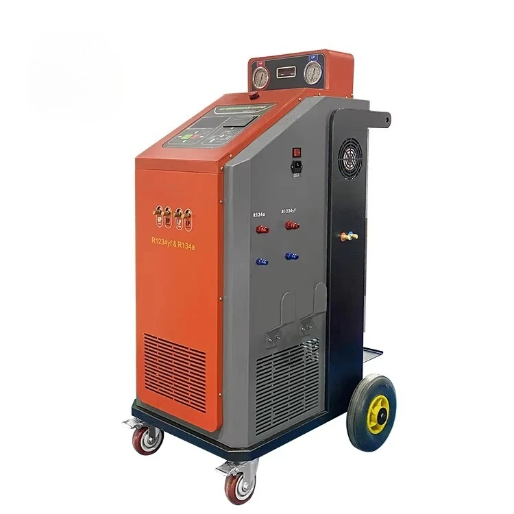 Máquina de Recarga de Refrigerante para Aire Acondicionado Automotriz, Sistema Dual, Totalmente Automática, R1234yf R134a, Recarga de Gas, Recuperación de Aire Acondicionado para Automóviles