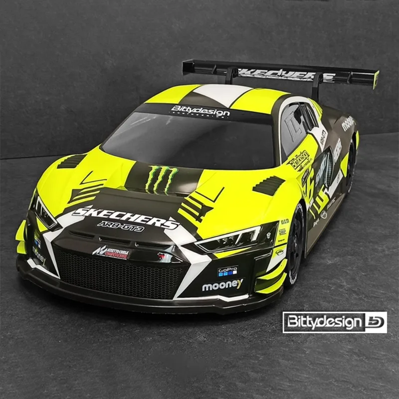 BittyDesign 1/7 AR8-GT3 هيكل سيارة RC شفاف مع شارات، يناسب مخالفة Arrma وملحقات سيارة سباق F1 Rc بلا حدود