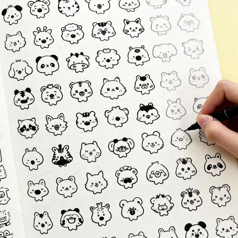 A High-definition Adult Decompression Doodle Coloring Book with Line Drawing and Copying Include Over 1000 Line Drawing Patterns
