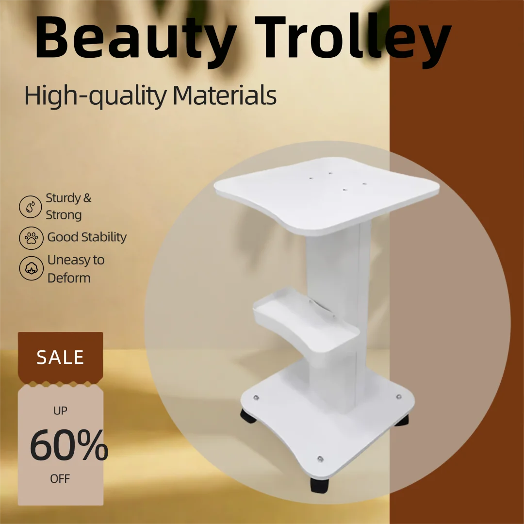 

Beauty Salon Trolley Rolling Cart Load 40Kg with Wheels Cosmetic Trolley Multifunctional Beauty Trolley