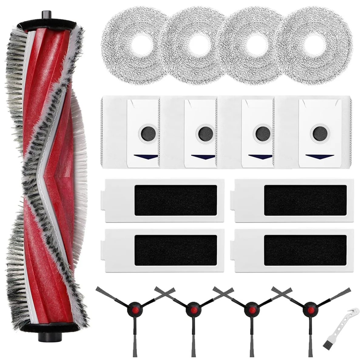 مكنسة كهربائية روبوت بقماش ممسحة ، أكياس غبار ، فرشاة جانبية رئيسية ، فلتر Hepa ، ممسحة ، T30 ، أومني ، T30 برو
