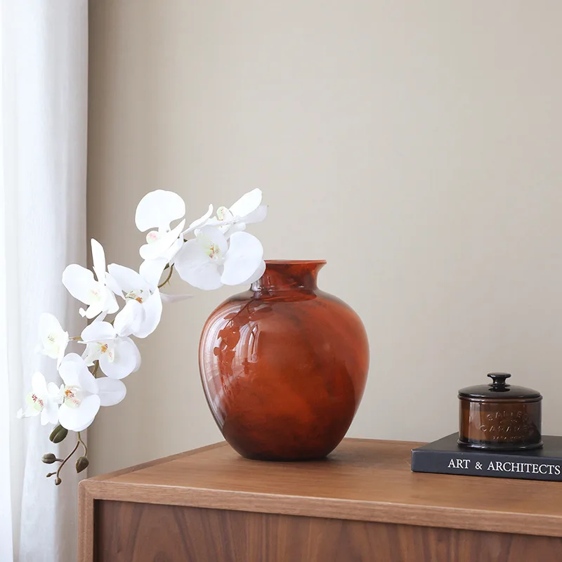

Luxury Glass Vase for Home Decor Living Room Entrance Table Centerpiece with Retro Style for Flowers Hydroponics