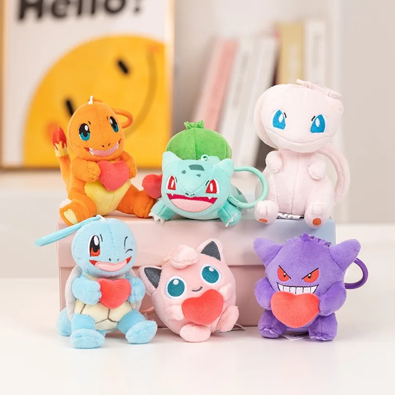 

Pokemon Doll Bag Gengar Squirtle Jigglypuff Bulbasaur Mew Plushies Stuffed Anime Key Chain Xmas Gifts