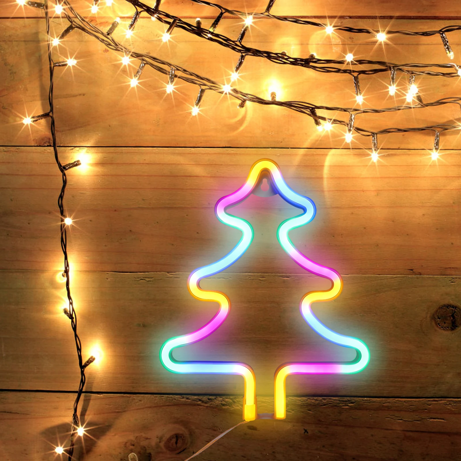 

Christmas Tree Neon Light PVC USB Copper Wire LED Decorations Creative Lamp Atmosphere Christmas Tree Shape Lighting