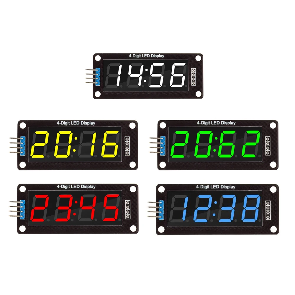 0.56 cal TM1637 moduł wyświetlacza LED 4 cyfry 7 segmentowy moduł zegar lampy wskaźnik czerwony niebieski zielony żółty biały dla Arduino