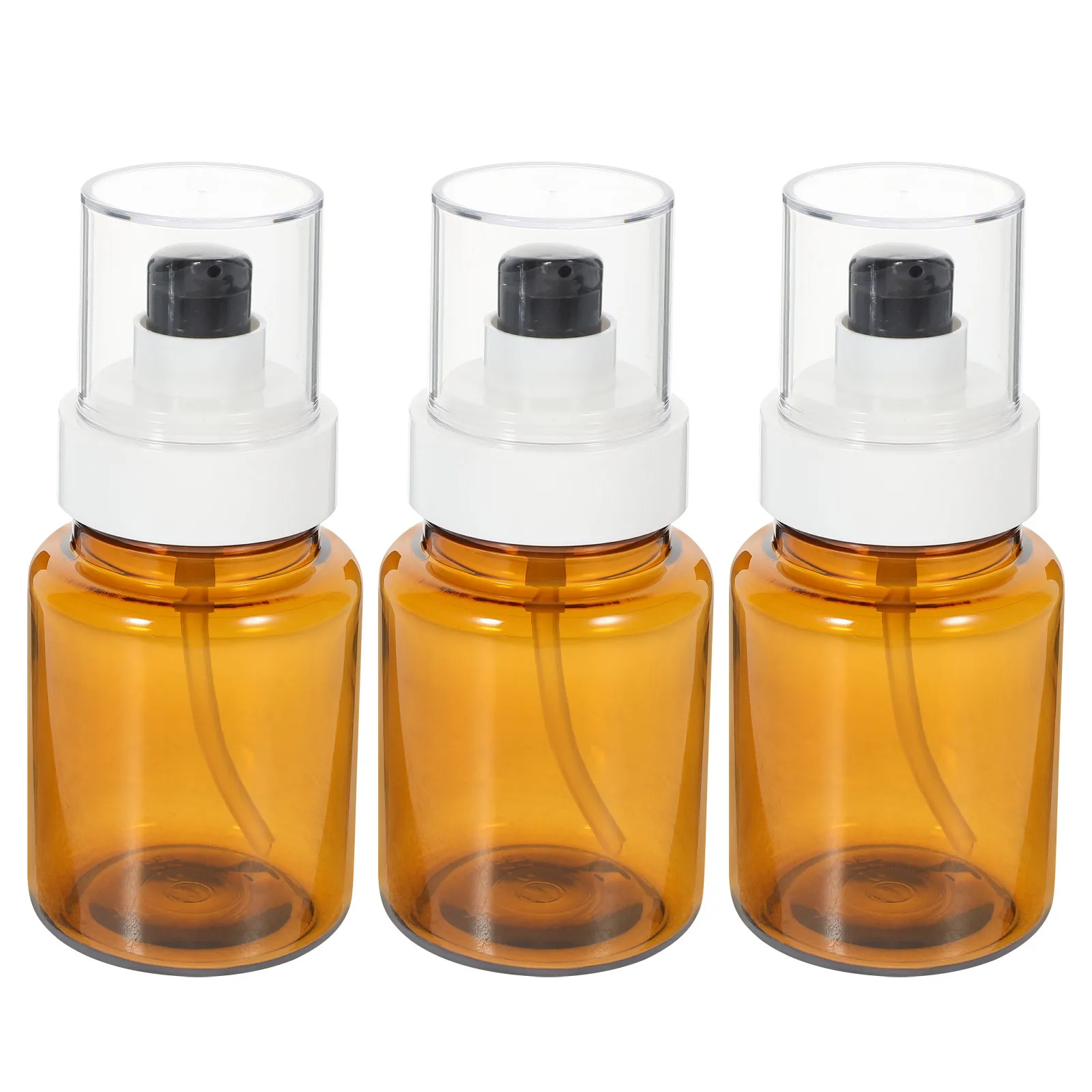 

3pcs 100Ml Brown Amber Serum Bottle Portable Empty Pump Bottle For Essential Oil Perfume Nail Liquid Travel Container