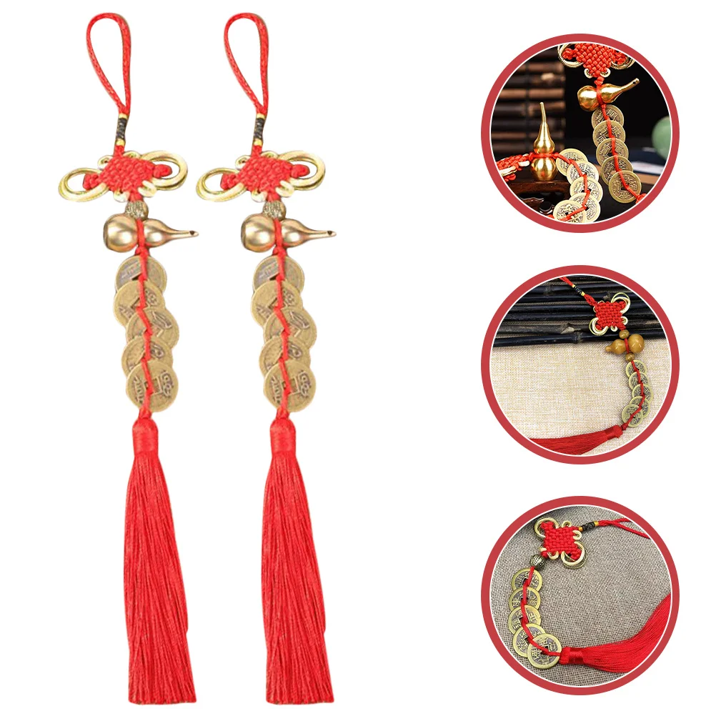 2 قطعة عقدة الصينية القرع شرابة السنة الجديدة الديكور مهرجان الربيع قلادة المنزل مكتب فندق الجدار الشنق قلادة السنة الجديدة