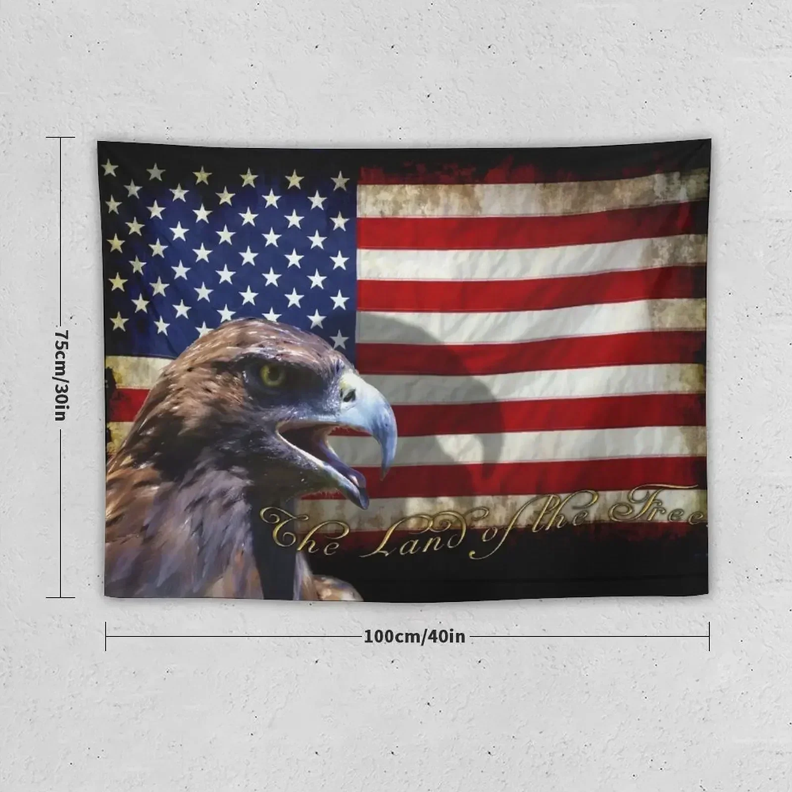 TheLand of the Free - Patriotic Eagle & Flag Tapestry Room Decore Aesthetic Decoration For Rooms For Bedroom Tapestry