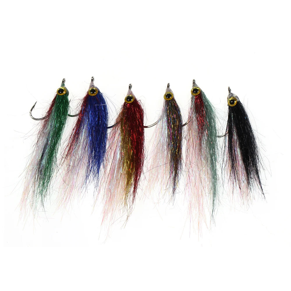 5 Stück/6 Stück Ice Dub Wounded Minnow Fliegen, langsam sinkende Köderfische, Streamer-Fliegen, Fliegenfischen, Forellen-, Hecht- und Steelhead-Angelköder – Detail 7