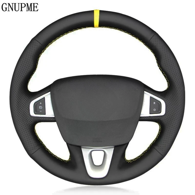 Steering Wheel Cover DIY Black Artificial Leather Car Steering Wheel Covers For Renault Megane 3 (Coupe GT) RS 2010-2016