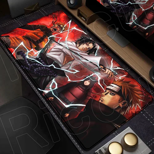 Imagen 2 del producto Alfombrilla de ratón de Anime japonés de 40x90cm, teclado para juegos de ordenador portátil, alfombrilla de escritorio Xxl n-narutoS, alfombrilla de ratón de goma antideslizante, accesorios para gabinete de jugador