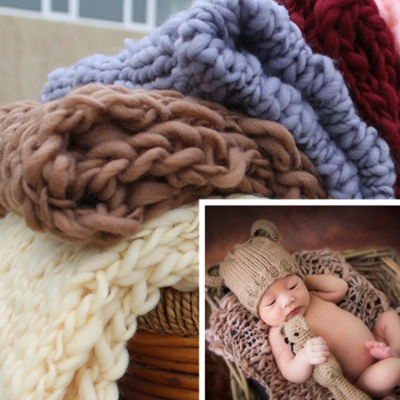 

Newborn Photography Props Studio Supply New Children's Clothing Newborn Photography Modeling Pad Baby Hand Woven Wool Blanket