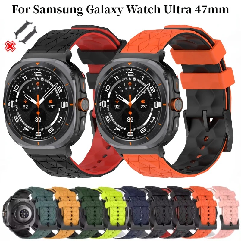 Football Pattern Silicone Strap for Samsung Galaxy Watch 8 Ultra 47mm Bracelet Band for Galaxy Watch 7 Ultra Correa Accessories