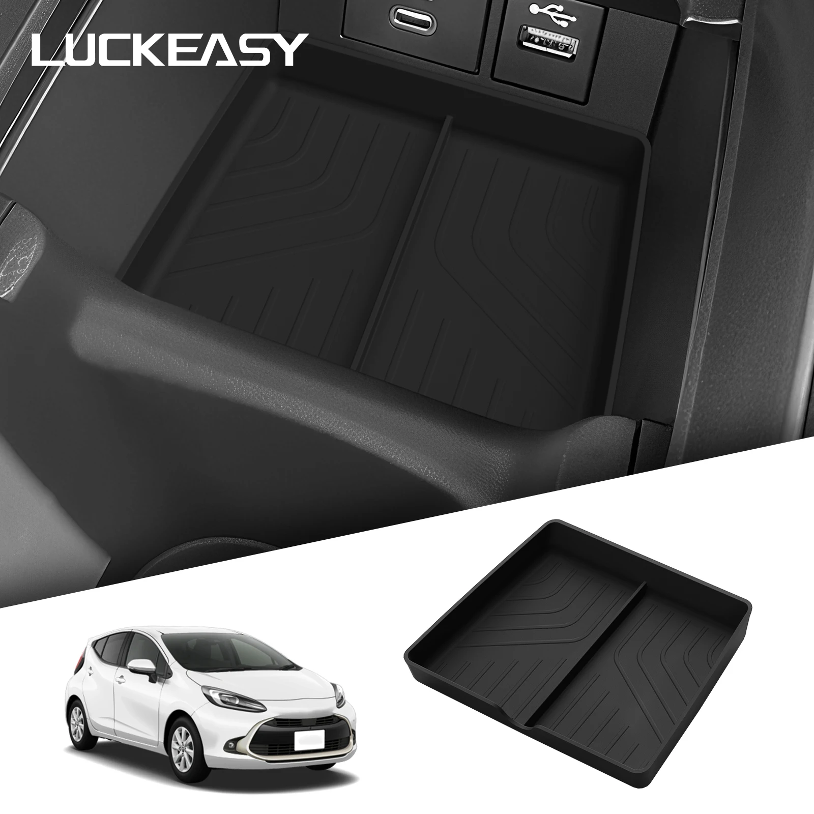 لتويوتا أكوا 2021-2025 صندوق تخزين السيارة سيليكون وحدة التحكم المركزية ترتيب المنظم علبة اكسسوارات السيارات الداخلية #1