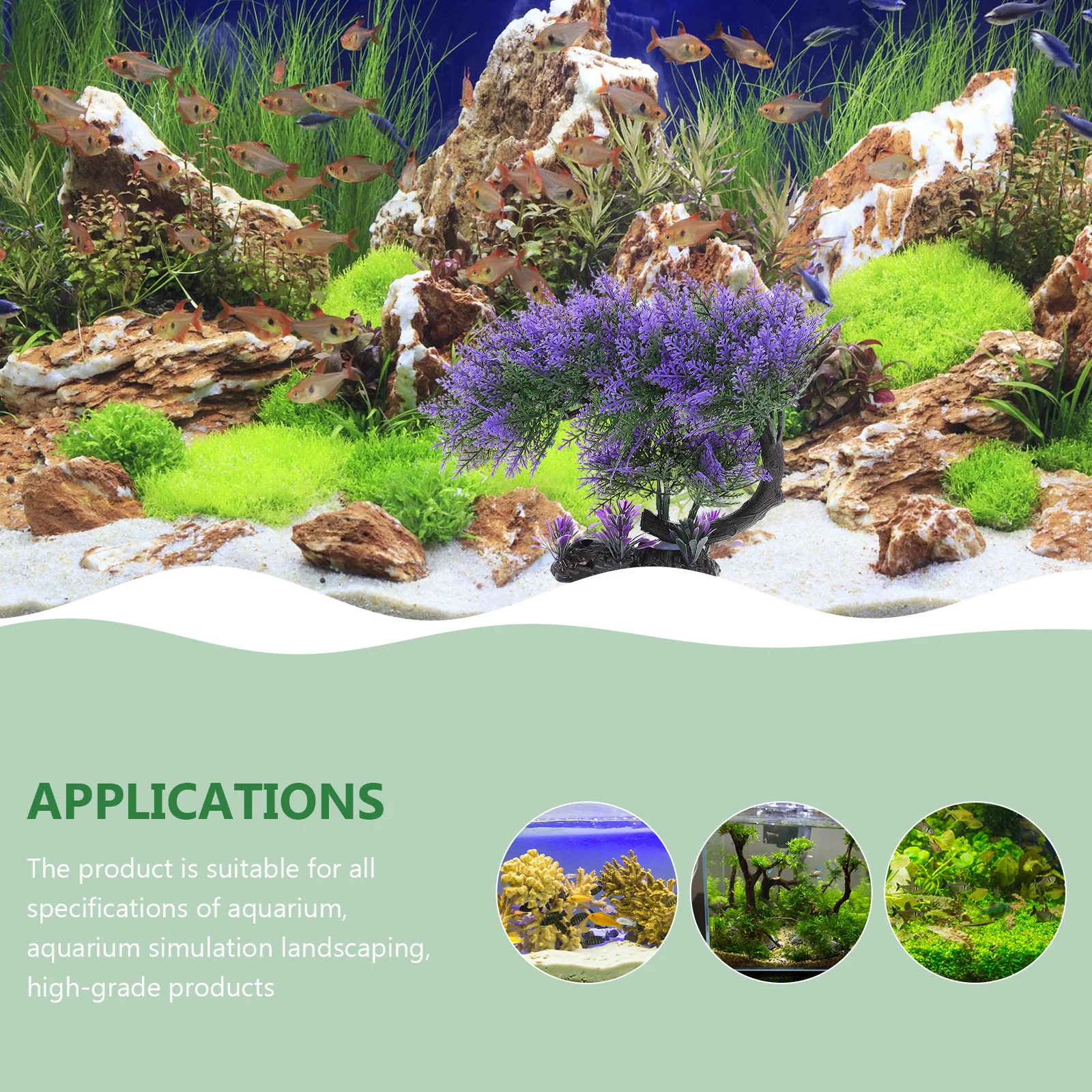 

Vivid Aquarium Pine Tree Ornament Safe for Fish Tanks Natural Atmosphere Decor Desktop Artificial Tree Landscape Supply