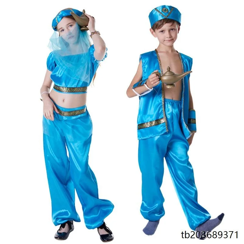 Luxury Arab Princ Performance Skirt loween Cosplay Children's Costume Dubai Prince Robe Stage Ethnic Women's Wear