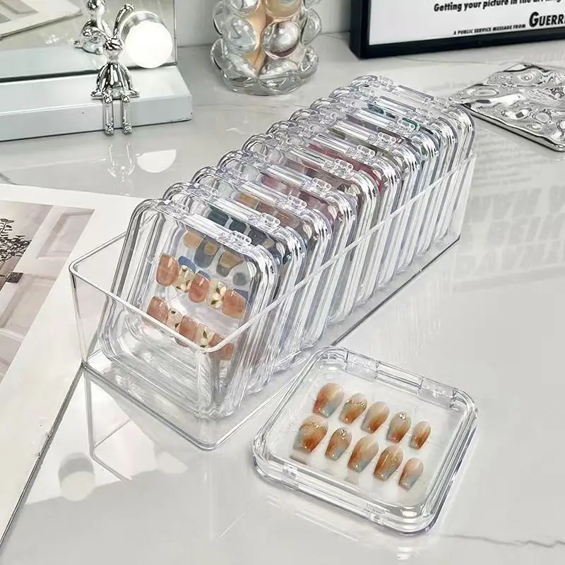 

Dust-Proof Organizer Long-Lasting Transparent Jewelry Display Case Acrylic Beauty Organizer Acrylic Nail Storage Box