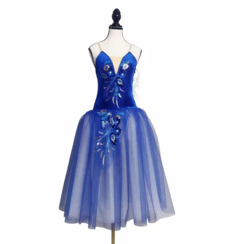 Tutú de Ballet para niñas, vestido de encaje de flores 3d, disfraces de actuación, práctica de baile de princesa, vestido romántico
