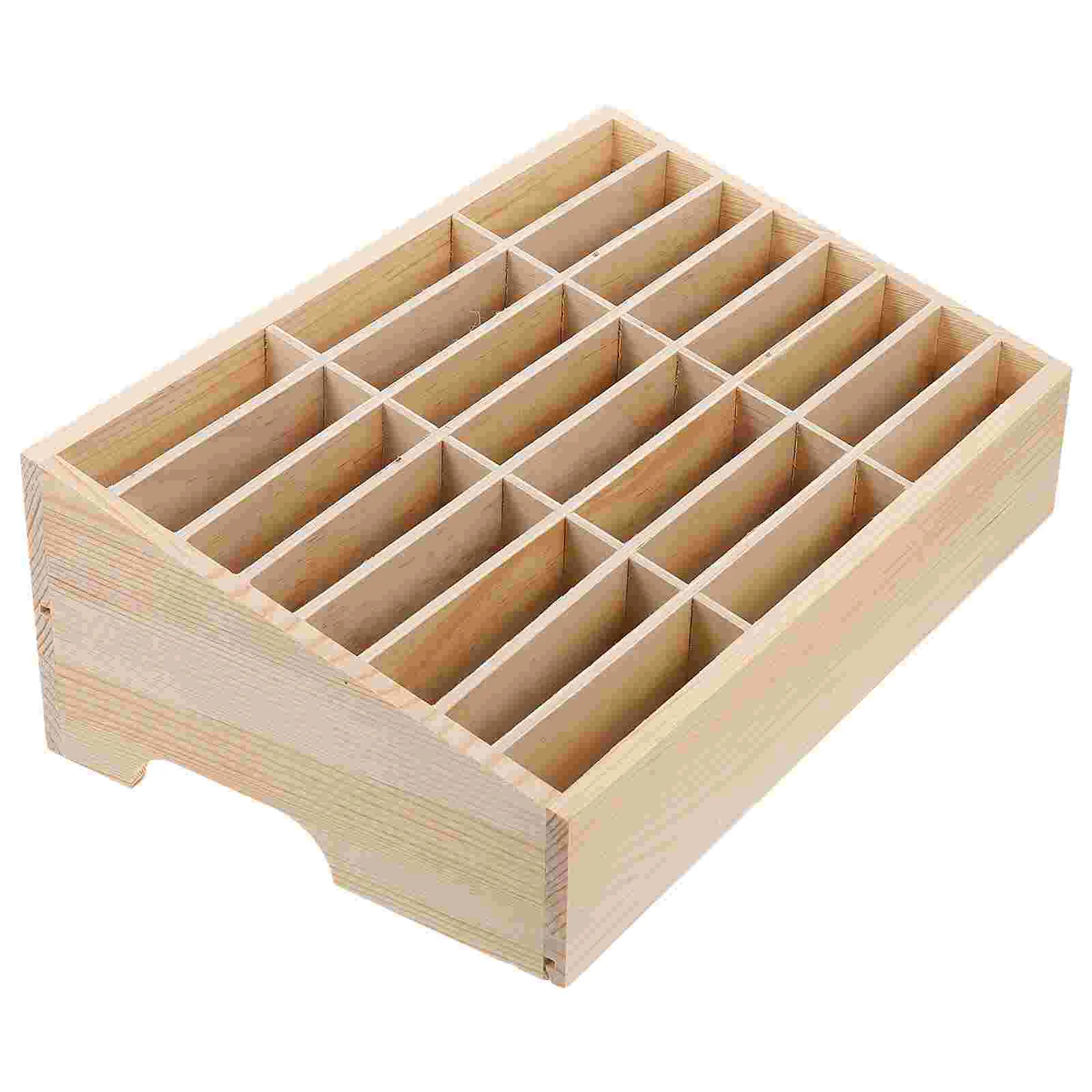 

Bracket Mobile Phone Storage Box Student Shelves Grid Cell Container Wooden Temporary Holder