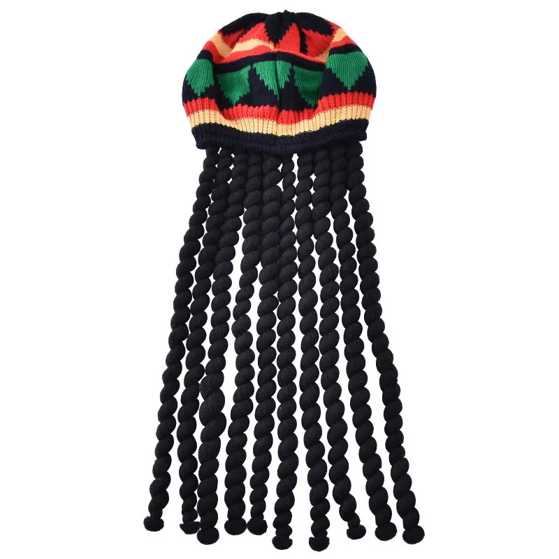 Halloween Hippie Kostuum Mannen 60S 70S Hippie Set Broek Shirt Franje Vest Glazen Frame Ketting Rasta Hoed Dreadlocks