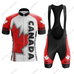 2024 Canada National Team Cycling Jersey Set Summer Maple Leaf Clothing Road Bike Shirts Suit Bicycle bib Shorts MTB Ropa
