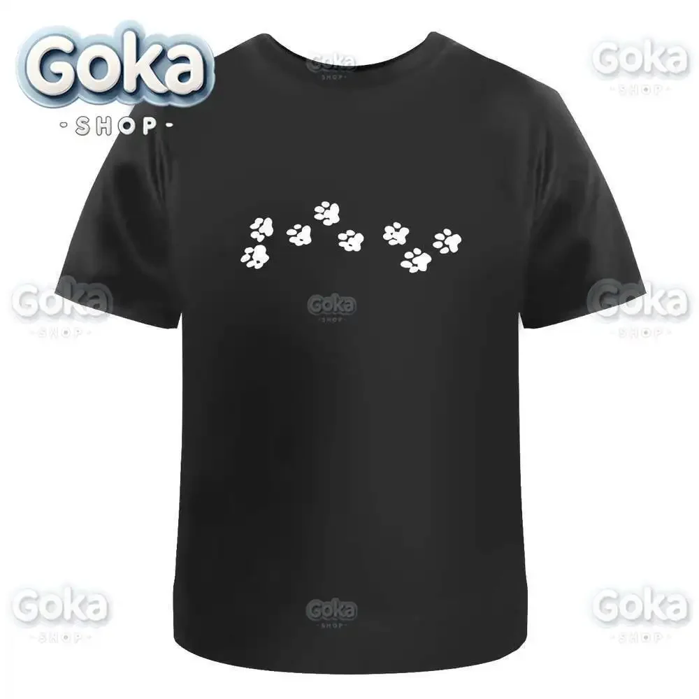 Pawprints Graphic T Shirts Mens Clothing New in Tops & Tees Cotton Women Printed T-shirt Y2K Clothes Cute Funny Tshirt