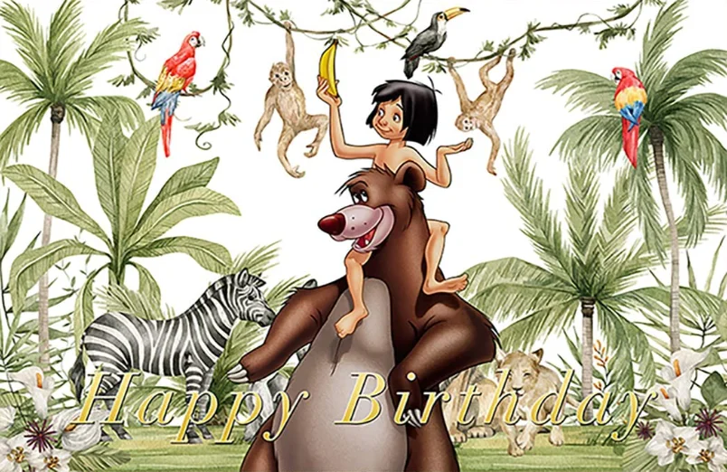 The Jungle Book Backdrop for Birthday Party Supplies Forest Wild Baby Shower Banner for Birthday Party Decoration