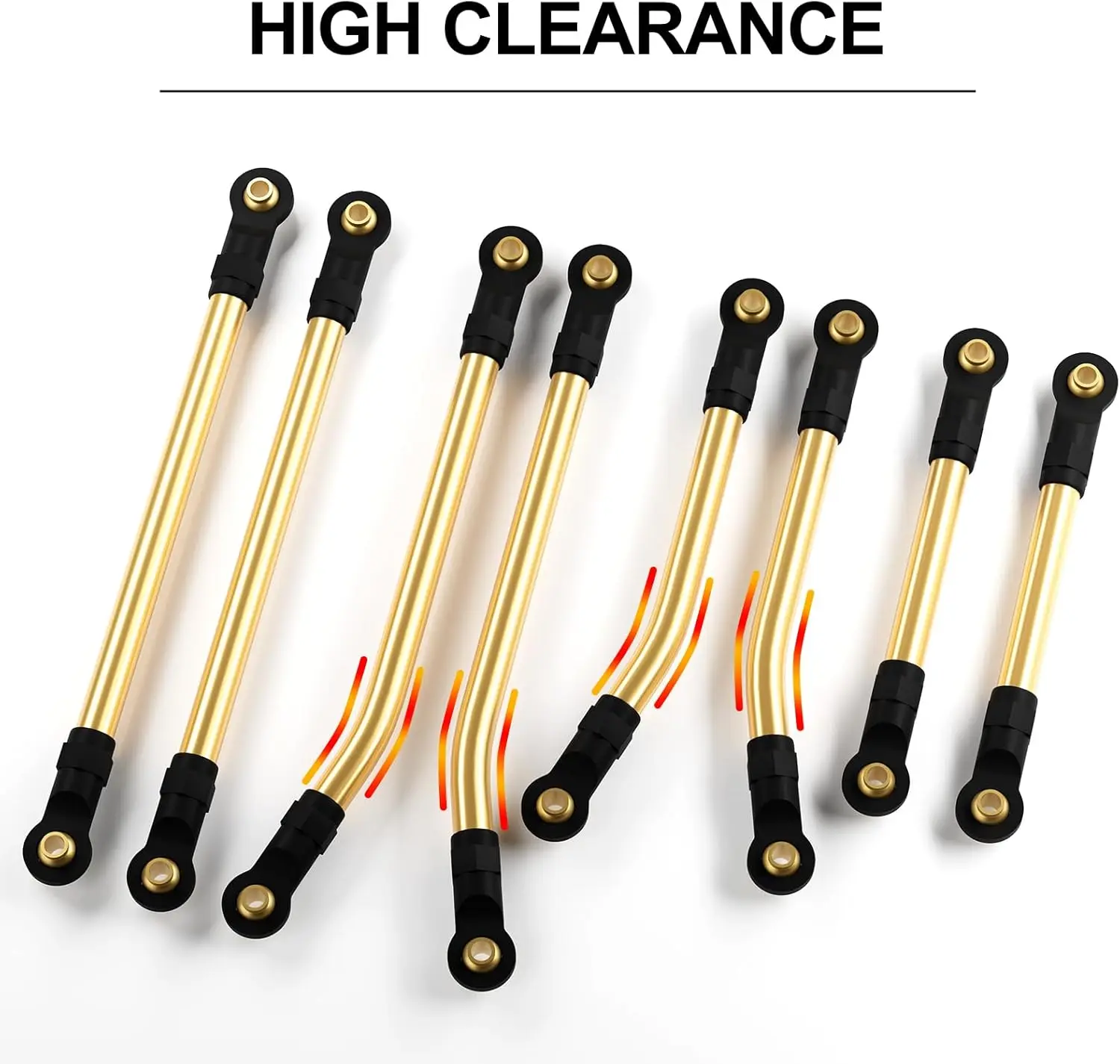 8PCS Brass Link Set High Clearance Chassis Links for TRX4M Upgrade Parts 1/18 RC Crawler Car Accessories