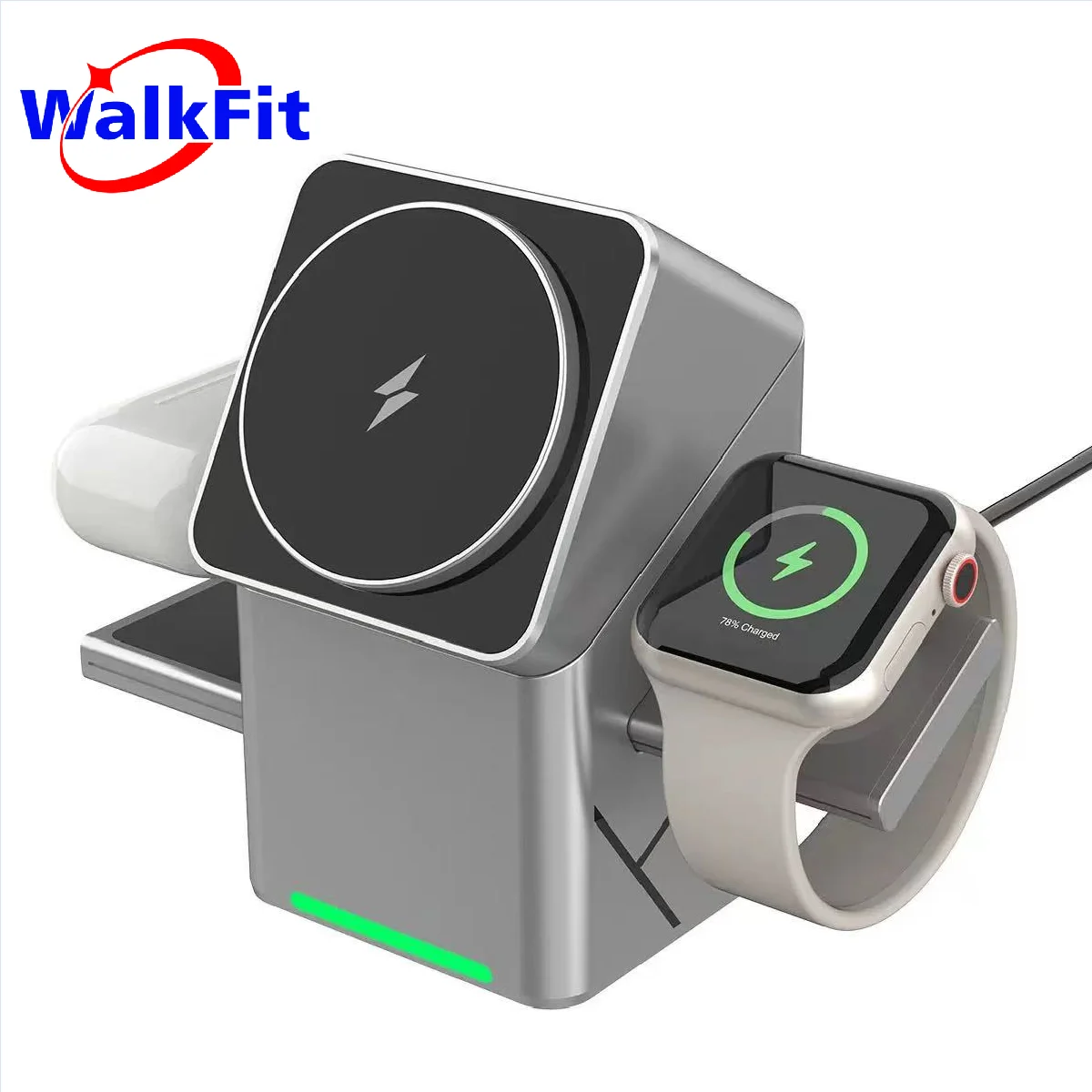 

Беспроводное зарядное устройство Cube 3 в 1, магнитная беспроводная зарядная станция с автоматическим вращением, 15 Вт для IPhone 16 15 14 13 12 iWatch Airpods