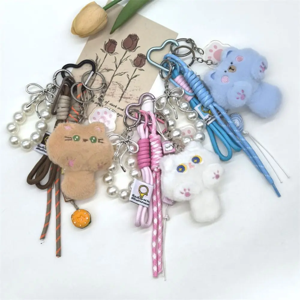 

Bag Hanging Cartoon Cat Doll Pendant Soft Ornaments Cat Plush Keychain Anti-lost Fluffy Cat Mobile Phone Chain Holiday Gift