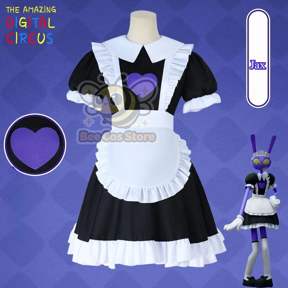 Costumes de cosplay de serveuse en tenue de serveuse d'anime 2026, uniforme de serveuse, jeu de rôle du Cirque Numérique Incroyable, tenue de fête d'Halloween pour filles