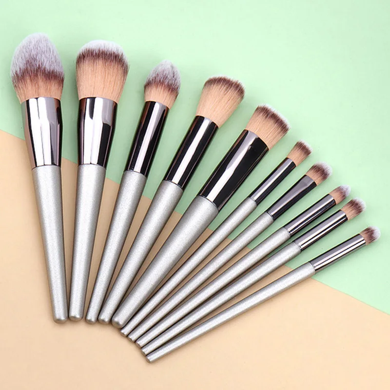 10/20Pcs Champagne Makeup Brushes Set Soft Hair Female Make Up Tool Foundation Eyelash Brush Eyeshadow Kit Cosmetic Tools