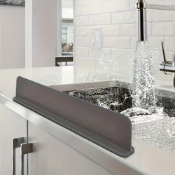 Silicone Sink Splash Guard with Suction Cups - Water Barrier for Kitchen, Lab & Dishwashing Basins