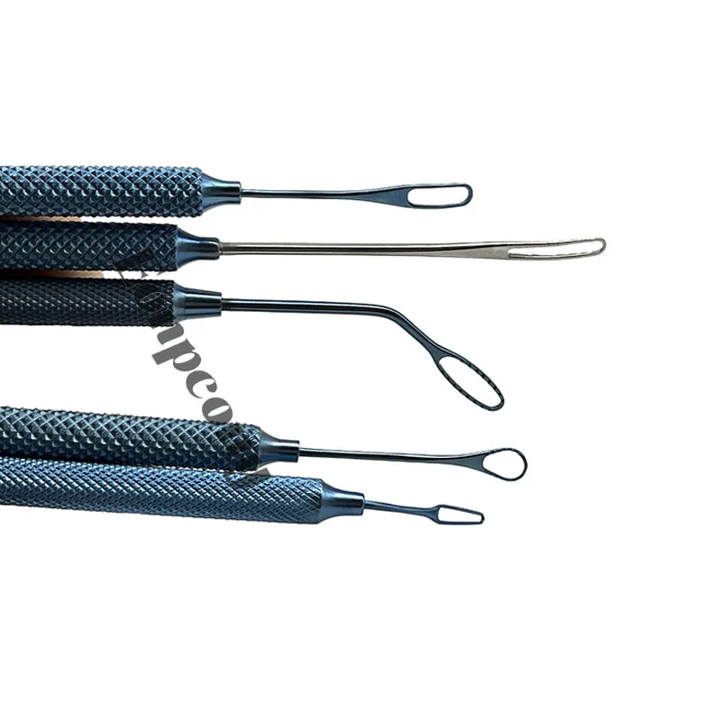 Kansas Lens Loop Nucleus Dividers ตะขอไทเทเนียมพร้อม Loops Ophthalmic เครื่องมือผ่าตัดเครื่องมือ