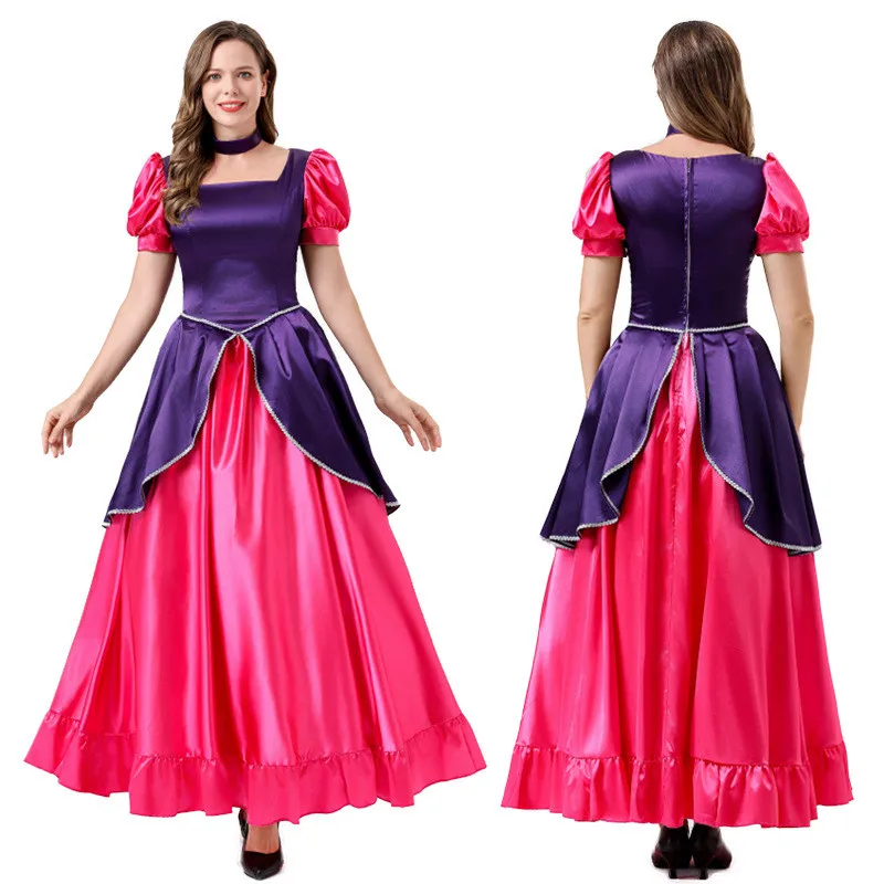 Traje de princesa rainha pêssego para mulheres, vestido rosa, roupa cosplay, vestido extravagante, festa de aniversário, carnaval, halloween, 3 cores