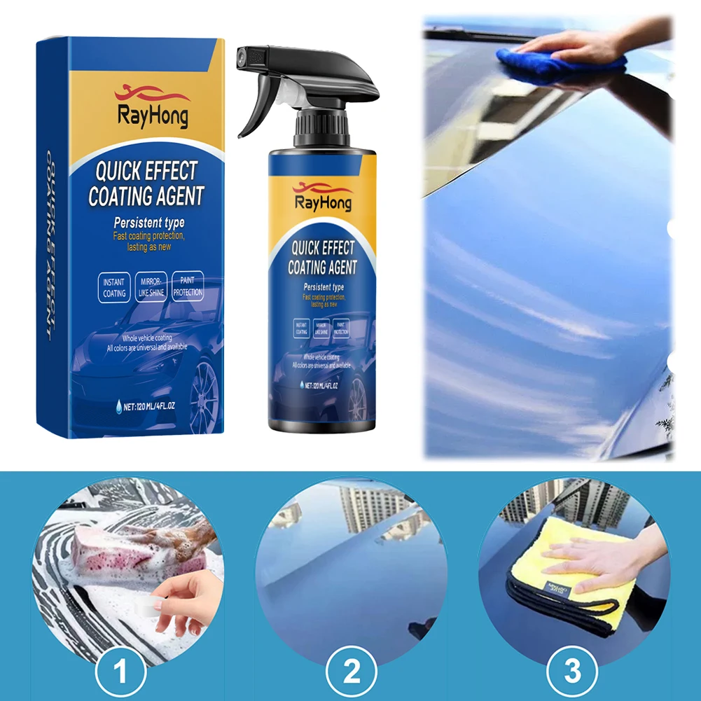 5-1PC 120ml Car Coating Hydrophobic Protection Quick-Dry Car Polishing Maintenance Spray Water Repellent Spray Car Accessories